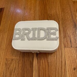 Bride Rhinestone Jewelry Travel Case White Wedding Jewelry Organizer